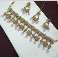 NAFJ Crystal Stone Pearl  And Beads Necklace Set