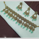 NAFJ Crystal Stone Pearl  And Beads Necklace Set