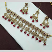 NAFJ Crystal Stone Pearl  And Beads Necklace Set