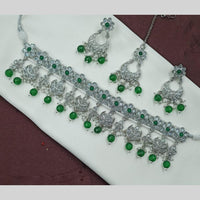 NAFJ Crystal Stone Pearl  And Beads Necklace Set