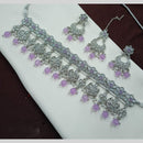 NAFJ Crystal Stone Pearl  And Beads Necklace Set
