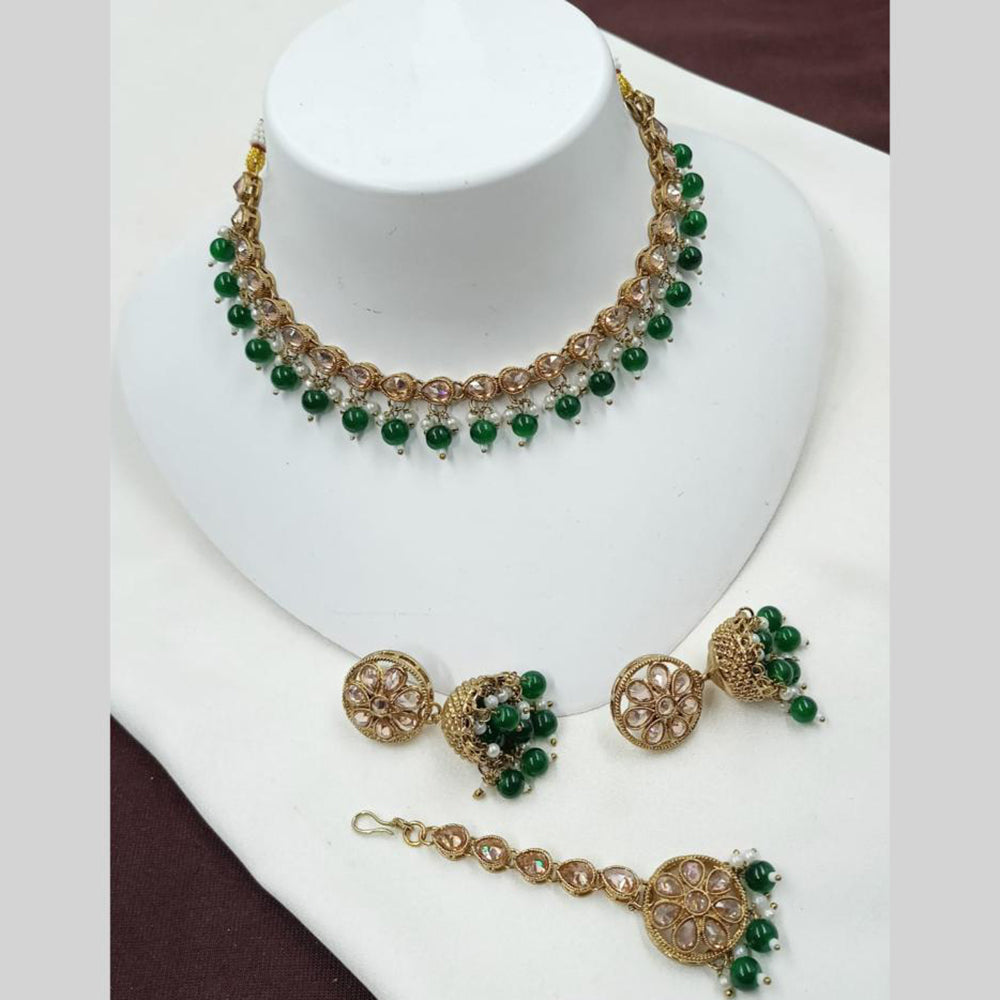 NAFJ Elegant Crystal Pearl Necklace Set Perfectly Polished Look