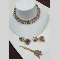 NAFJ Elegant Crystal Pearl Necklace Set Perfectly Polished Look