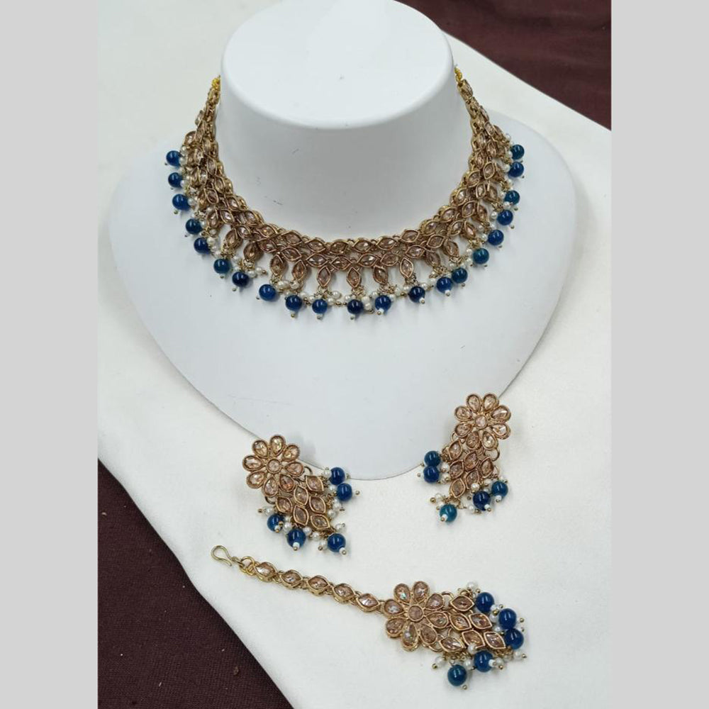 NAFJ Elegant Crystal Pearl Necklace Set Perfectly Polished Look