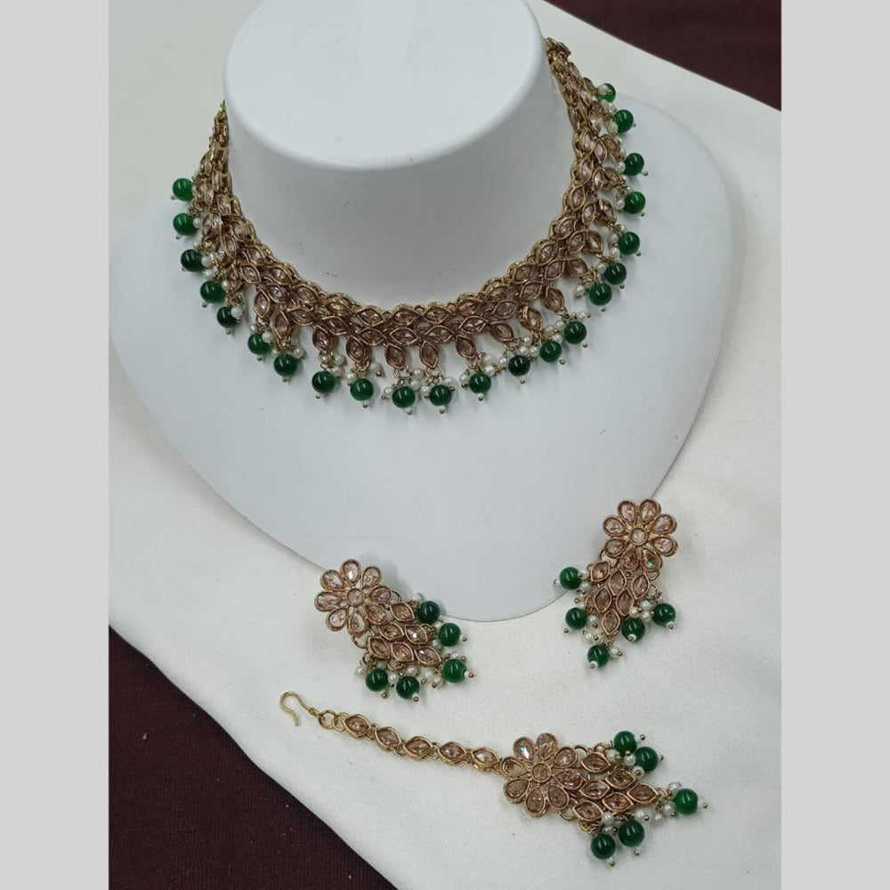 NAFJ Elegant Crystal Pearl Necklace Set Perfectly Polished Look