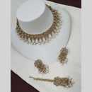 NAFJ Elegant Crystal Pearl Necklace Set Perfectly Polished Look
