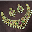 NAFJ Antique Polish Pearl Pota And Austrian Stone Necklace Set 