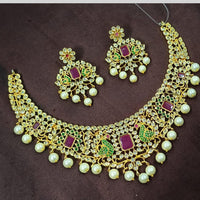 NAFJ Antique Polish Pearl Pota And Austrian Stone Necklace Set 