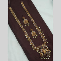 NAFJ Antique Polish Pearl Pota And Austrian Stone Long Necklace Set 