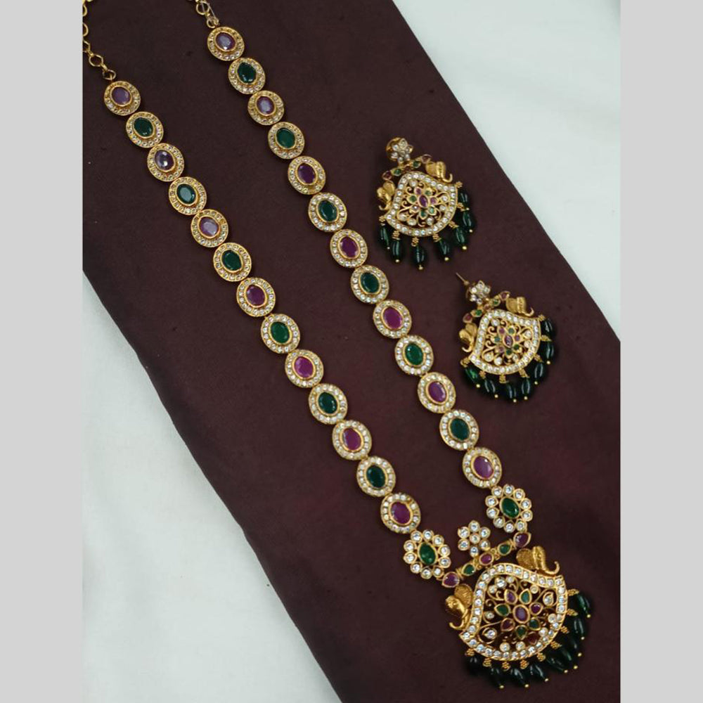 NAFJ Antique Polish Pota And Austrian Stone Necklace Set