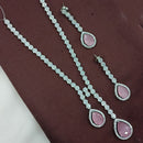 NAFJ  Long Necklace Set Sparkling American Diamond Elegance