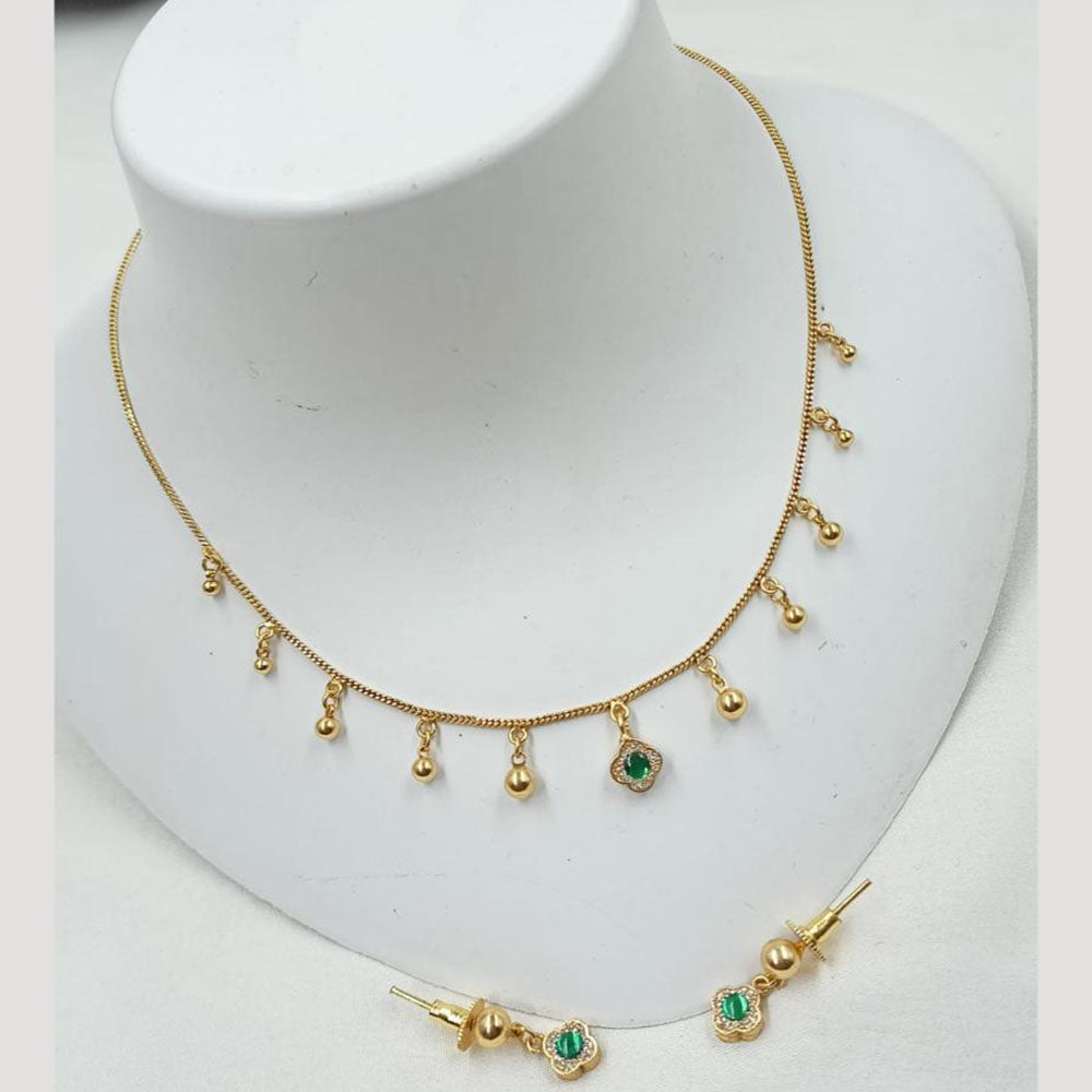 NAFJ Trendy Pota Stone And Austrian Stone Fashion Necklace Set
