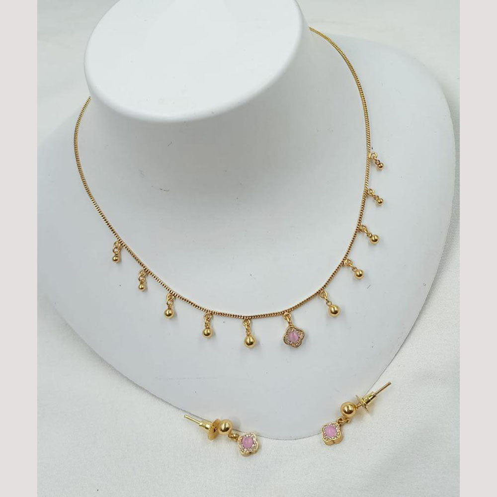 NAFJ Trendy Pota Stone And Austrian Stone Fashion Necklace Set