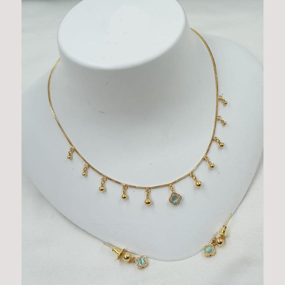 NAFJ Trendy Pota Stone And Austrian Stone Fashion Necklace Set