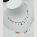 NAFJ Trendy Pota Stone And Austrian Stone Fashion Necklace Set