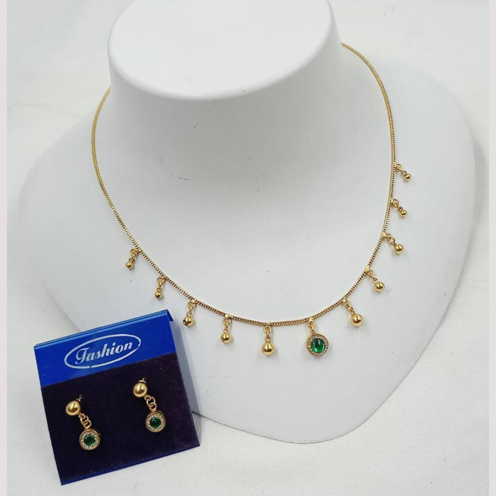 NAFJ Trendy Pota Stone And Austrian Stone Fashion Necklace Set