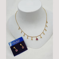NAFJ Trendy Pota Stone And Austrian Stone Fashion Necklace Set