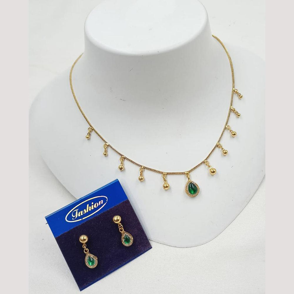 NAFJ Trendy Pota Stone And Austrian Stone Fashion Necklace Set