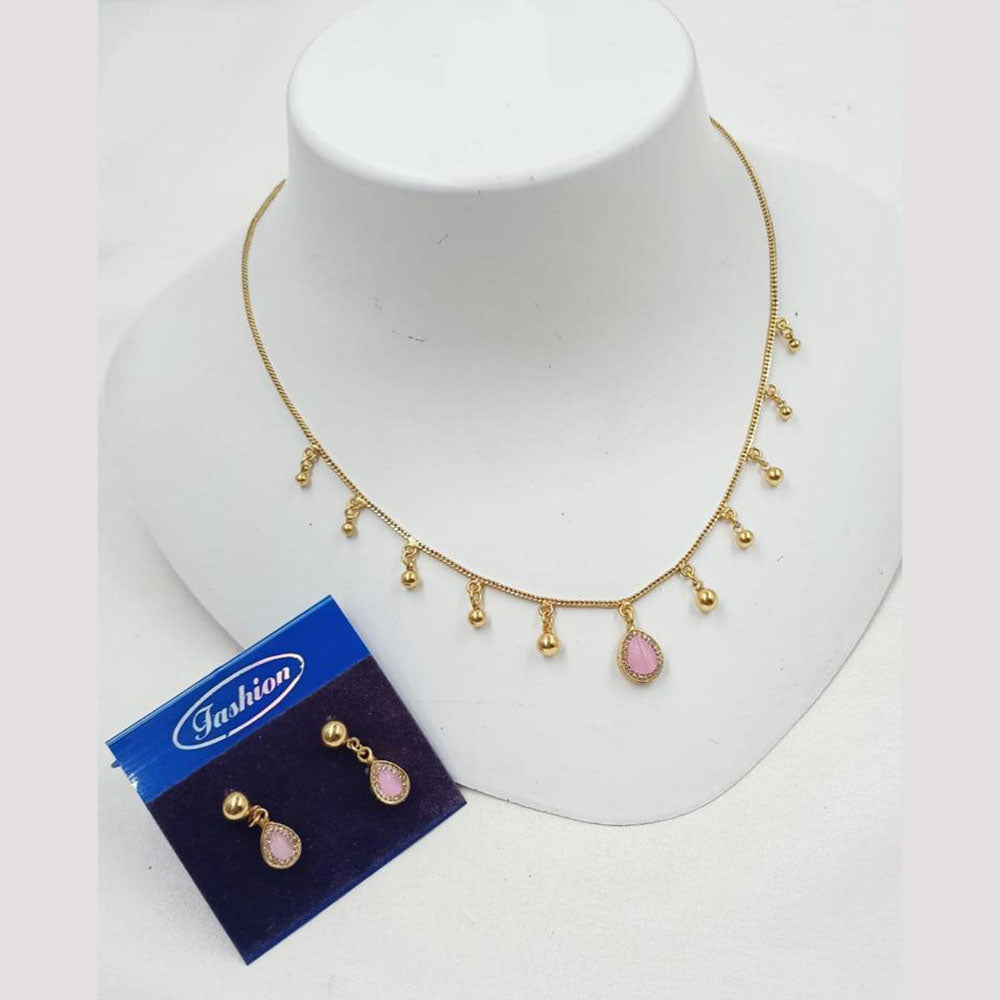 NAFJ Trendy Pota Stone And Austrian Stone Fashion Necklace Set