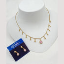 NAFJ Trendy Pota Stone And Austrian Stone Fashion Necklace Set