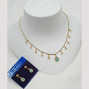NAFJ Trendy Pota Stone And Austrian Stone Fashion Necklace Set