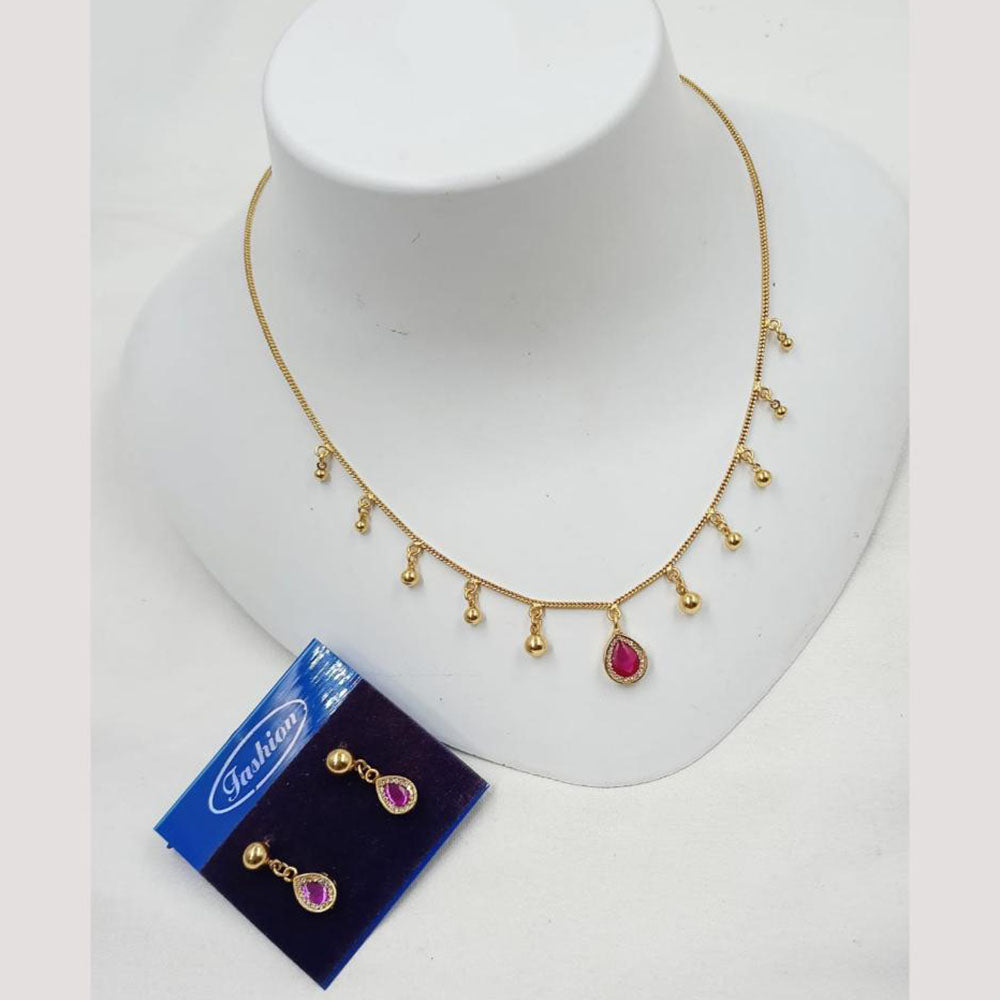 NAFJ Trendy Pota Stone And Austrian Stone Fashion Necklace Set