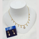 NAFJ Trendy Pota Stone And Austrian Stone Fashion Necklace Set
