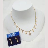 NAFJ Trendy Pota Stone And Austrian Stone Fashion Necklace Set