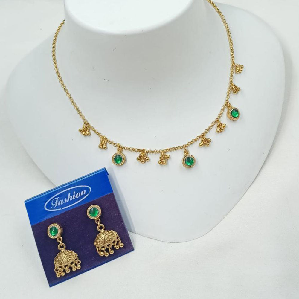 NAFJ Trendy Pota Stone And Austrian Stone Fashion Necklace Set