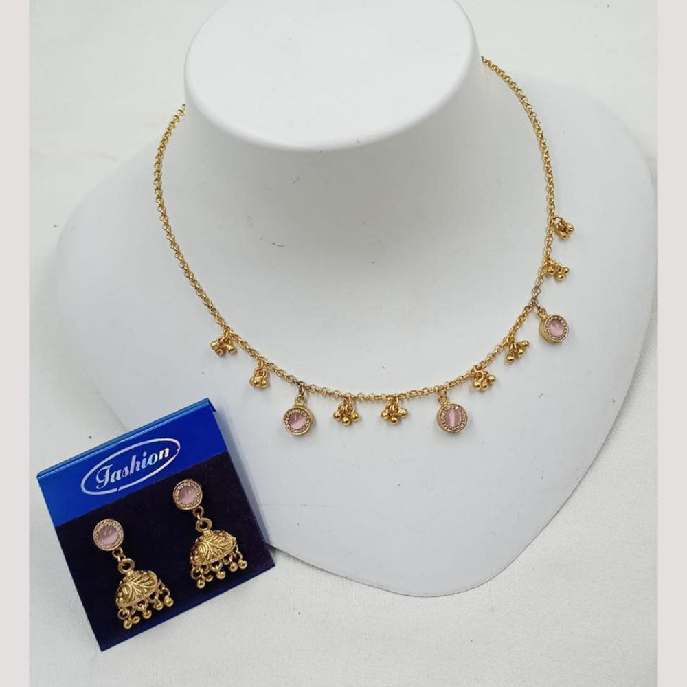 NAFJ Trendy Pota Stone And Austrian Stone Fashion Necklace Set