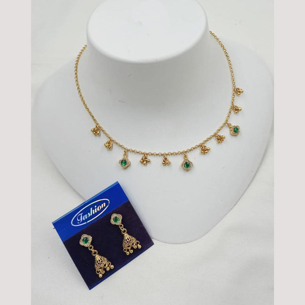 NAFJ Trendy Pota Stone And Austrian Stone Fashion Necklace Set
