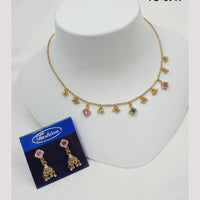 NAFJ Trendy Pota Stone And Austrian Stone Fashion Necklace Set