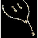 NAFJ Luxury Sparkle Austrian Stone Long Necklace Set  