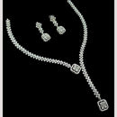 NAFJ Luxury Sparkle Austrian Stone Long Necklace Set  
