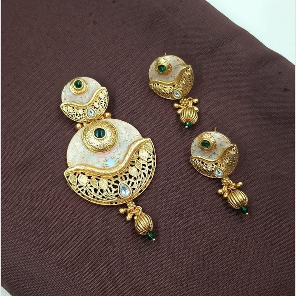 NAFJ Handcrafted Heritage Floral Design Pendant Set
