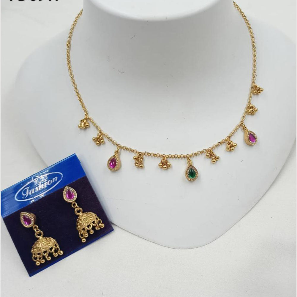 NAFJ Pota Stone Stylish Minimalist Necklace Set
