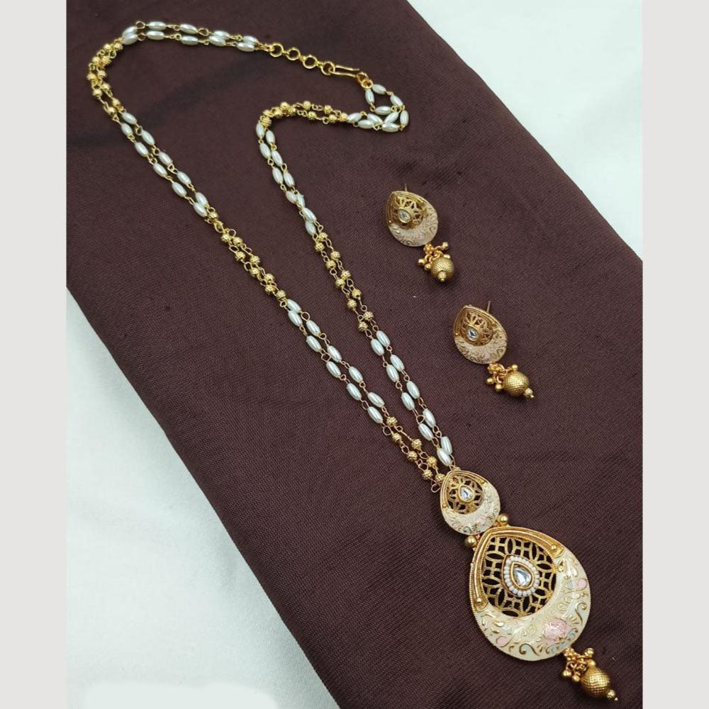 NAFJ Beaded Chain Elegant Filigree Pendant Set
