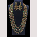 NAFJ Royal Long Multi-Layered Kundan Necklace Set For Wedding & Festive Jewelry