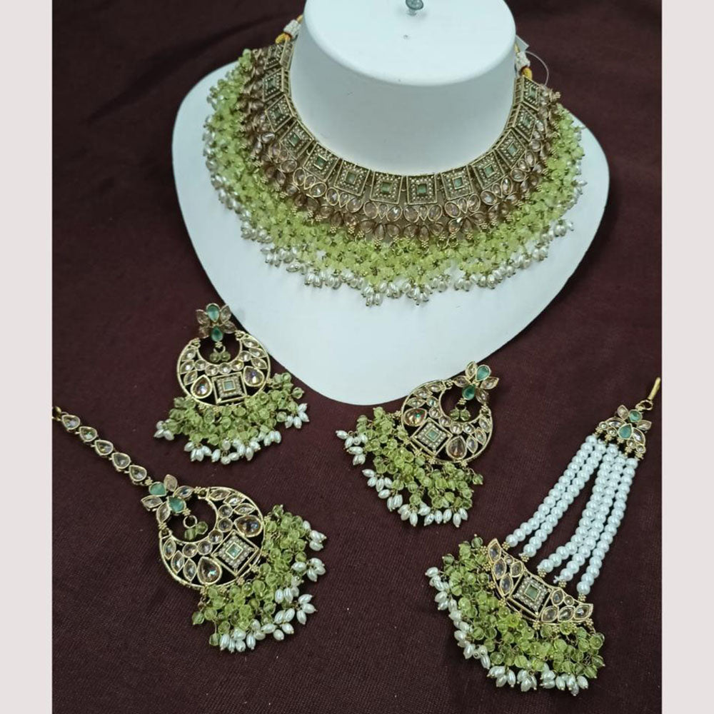 NAFJ Elegant Traditional Choker Kundan Necklace Set For Wedding And Festive Wear