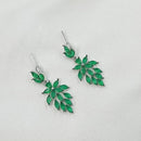 NAFJ Radiant Silver Plated Sparkling Crystal Stone Dangle Earrings 