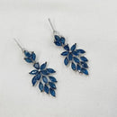 NAFJ Radiant Silver Plated Sparkling Crystal Stone Dangle Earrings