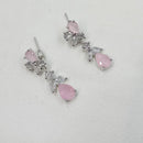 NAFJ Radiant Silver Plated Sparkling Crystal Stone Dangle Earrings