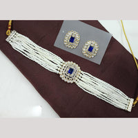 NAFJ Ethnic Kundan Pearl And Austrian Stone Choker Necklace Set 