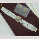 NAFJ Ethnic Kundan Pearl And Austrian Stone Choker Necklace Set