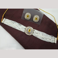 NAFJ Ethnic Kundan Pearl And Austrian Stone Choker Necklace Set