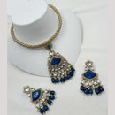 NAFJ Premium Kundan Stone With Beads And Pearl Necklace Set
