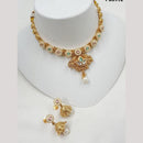 NAFJ Elegant Kundan And Pearl Beaded Choker Necklace Set