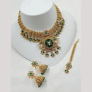 NAFJ Elegant Kundan And Pearl Meenakari Choker Necklace Set