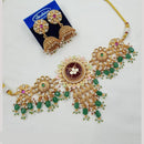 NAFJ Elegant Kundan And Pearl Meenakari Choker Necklace Set