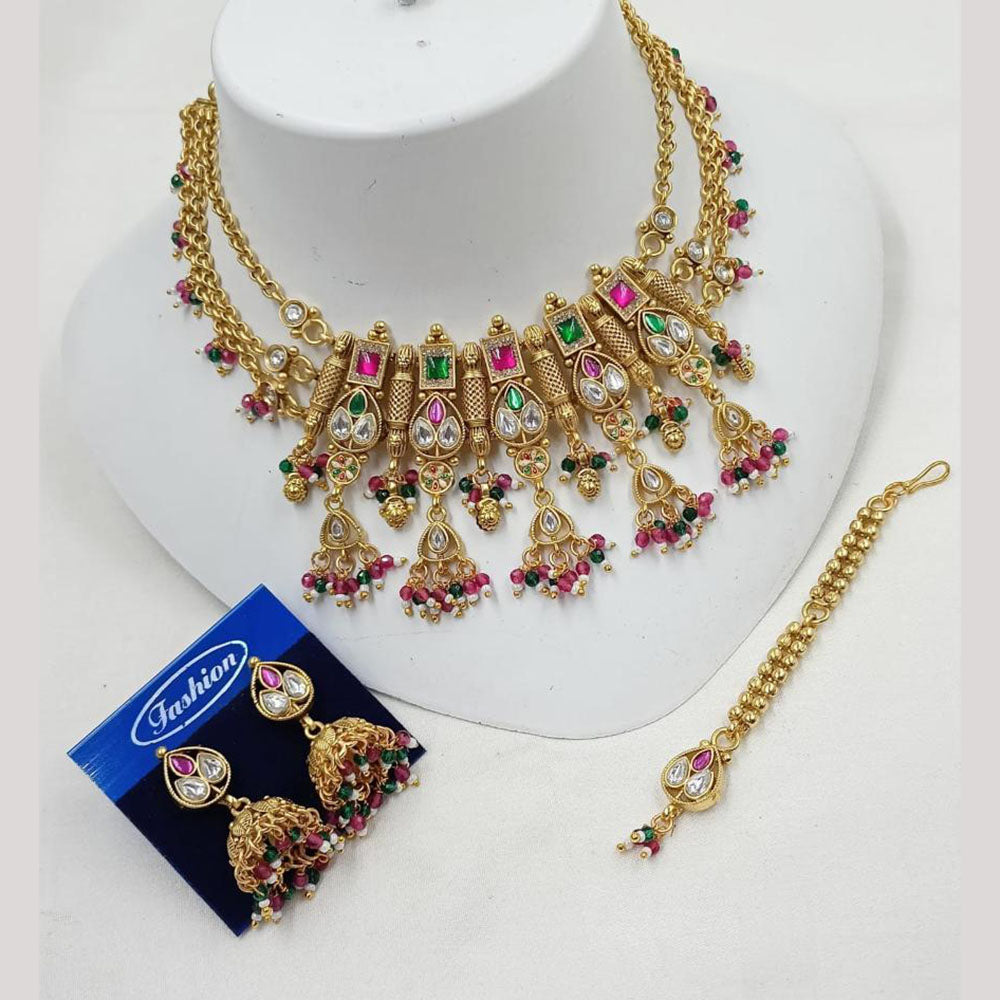 NAFJ Elegant Pota And Pearl Choker Necklace Set